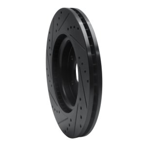 Honda CR-V Brake Rotor (1) - Front Right - R1 Concepts - Drilled & Slotted - Black - `20-`22